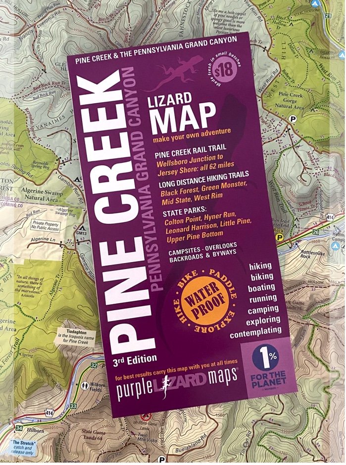 PINE CREEK LIZARD MAP - GRAND CANYON OF PENNSYLVANIA