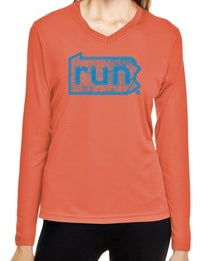 RunPA - Women's Blazin Orange Performance Long Sleeve T-Shirt