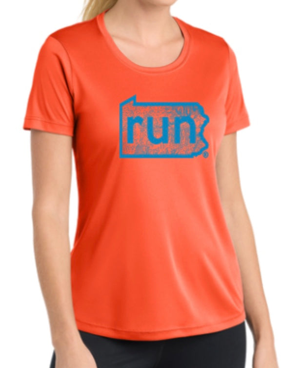 RunPA - Women's Blazin Orange Performance S/S T-Shirt